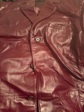 Men's Red Leather dress coat